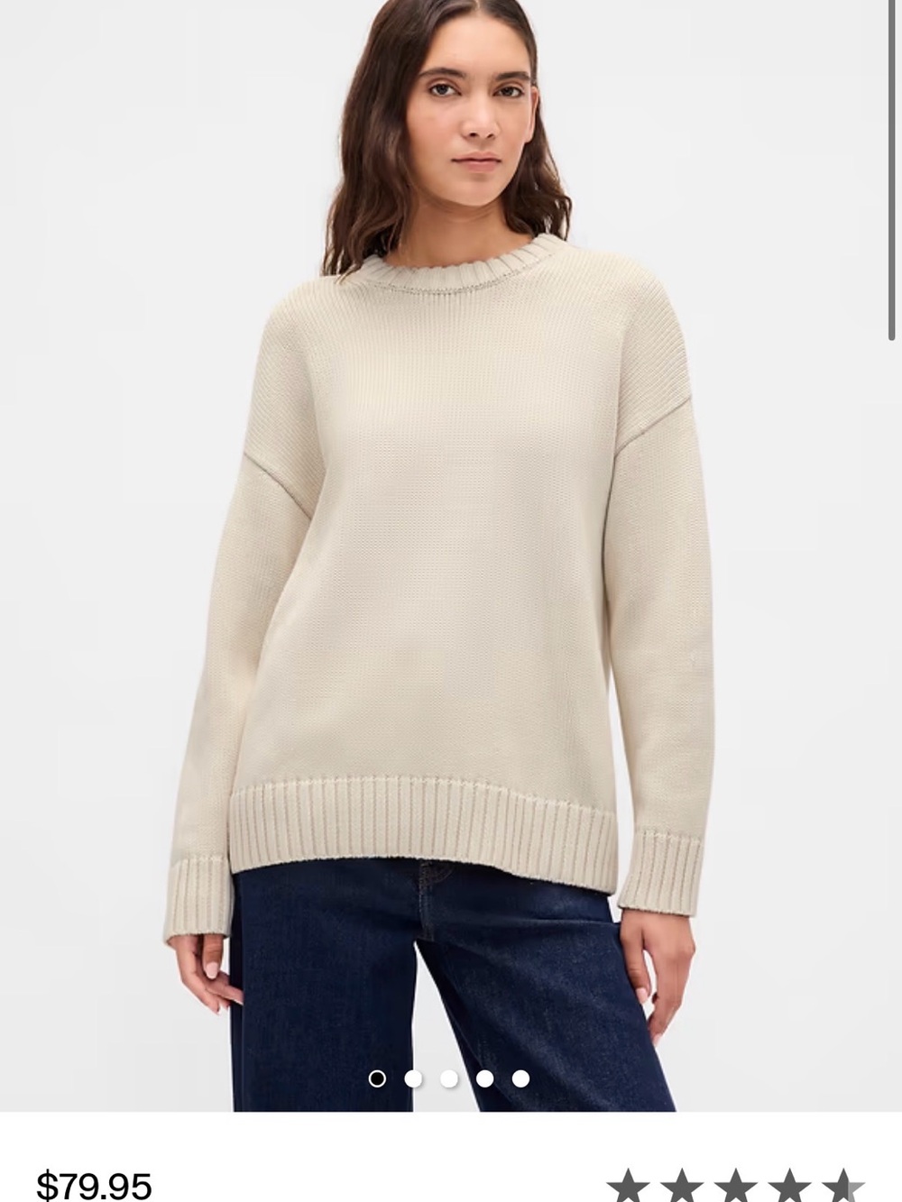 GAP Cream Knit Pullover Sweater Cotton